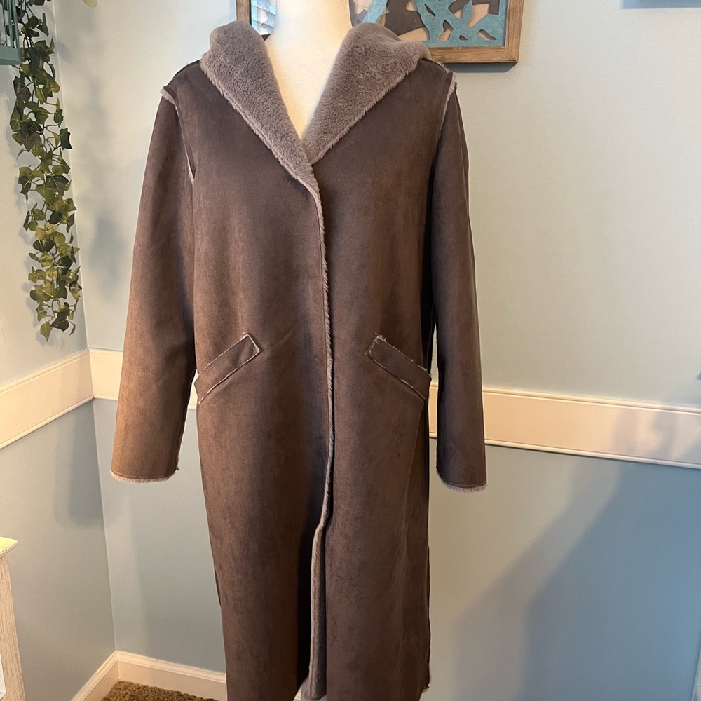 For The Republic Brown Teddy Jacket - Picture 2 of 7